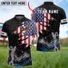 BlueJose Golf American Flag Eagle Golfer Grunge Design Personalized Name, Team Name 3D Shirt (4 Colors)