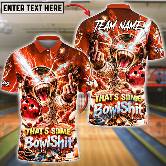 BlueJose Bowling And Pins Funny Graphic Space Monkey Lightning Explosion Customized Name, Team Name 3D Shirt (6 Colors)