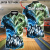 BlueJose Bowling And Pins  Fire Ice Dragon Strike Fantasy Customized Name, Team Name 3D Shirt (4 Colors)