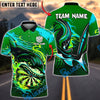 BlueJose Darts Shark Power Strike Multicolor Options Personalized Name Shirt (4 Colors)
