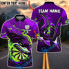 BlueJose Darts Shark Power Strike Multicolor Options Personalized Name Shirt (4 Colors)