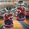 BlueJose Bowling And Pins Shark Pirate Design Customized Name, Team Name 3D Shirt (4 Colors)
