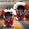 BlueJose Bowling And Pins Crown Flame Ball Black Smoke Design Customized Name, Team Name 3D Shirt (4 Colors)