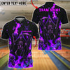 BlueJose Bowling And Pins Flame Reaper And Fire Skull Design Customized Name, Team Name 3D Shirt (4 Colors)