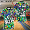 BlueJose Bowling And Pins Funny Graffiti Customized Name, Team Name 3D Shirt (4 Colors)