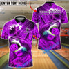 BlueJose Bowling And Pins Storm Shark Design Customized Name, Team Name 3D Shirt (4 Colors)