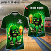 BlueJose Bowling And Pins Flaming Pin Beer Lover Customized Name, Team Name 3D Shirt (4 Colors)