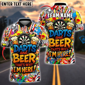 BlueJose Darts And Beer That's Why I'm Here 2 Personalized Name, Team Name Shirt