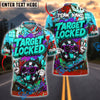 BlueJose Darts Target Locked Graffiti Style Personalized Name, Team Name Shirt (4 Colors)