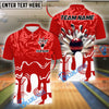 BlueJose Bowling And Pins Shockwave Customized Name, Team Name 3D Shirt (4 Colors)