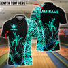 BlueJose Bowling Tribal Fire Strike Design Customized Name, Team Name 3D Shirt (4 Colors)