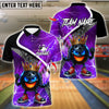 BlueJose Bowling And Pins King Thunder Breaker Customized Name, Team Name 3D Shirt (4 Colors)