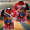BlueJose Bowling And Pins King Thunder Breaker Customized Name, Team Name 3D Shirt (4 Colors)