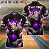 BlueJose Bowling And Pins Savage Wolf Customized Name, Team Name 3D Shirt (4 Colors)