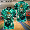 BlueJose Bowling And Pins Thunder Lightning Tiger King Customized Name, Team Name 3D Shirt (4 Colors)