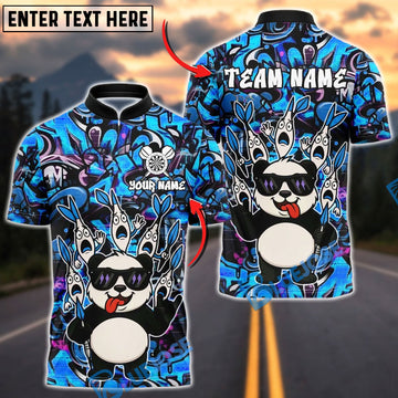 BlueJose Darts Panda Cool Style Customized Name, Team Name 3D Shirt (4 Colors)