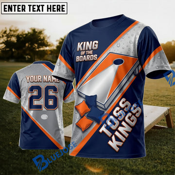 BlueJose Cornhole King Board Toss Kings Personalized Name 3D Unisex Shirt