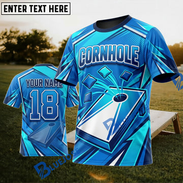 BlueJose Cornhole Blue Board Personalized Name 3D Unisex Shirt