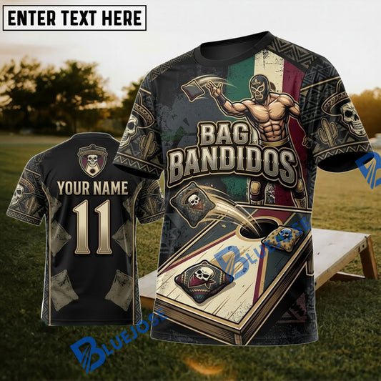BlueJose Cornhole Bag Bandidos Mexico Personalized Name 3D Unisex Shirt