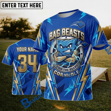 BlueJose Cornhole Bag Beasts Blue Monster Personalized Name 3D Unisex Shirt