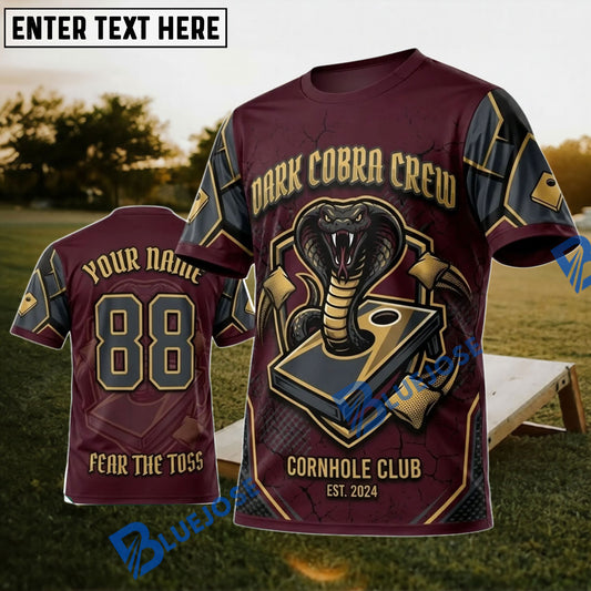 BlueJose Cornhole Club Maroon Gold Spartan Helmet Personalized Name 3D Unisex Shirt