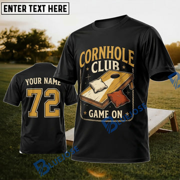 BlueJose Cornhole Club Game On Personalized Name 3D Unisex Shirt