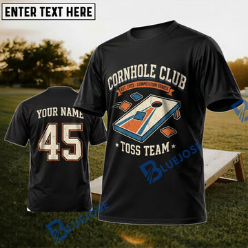 BlueJose Cornhole Club Toss Team Personalized Name 3D Unisex Shirt