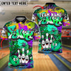 BlueJose  Funny Graffiti Bowling Crew Customized Name, Team Name 3D Shirt (4 Colors)