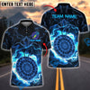 BlueJose Darts Electric Neon Dartboard Style Personalized Name, Team Name Shirt (4 Colors)