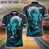 BlueJose Bowling Moonlight Dragon Skull Style Customized Name, Team Name 3D Shirt (4 Colors)