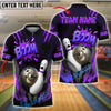 BlueJose Bowling Boom Cartoon Impact Customized Name, Team Name 3D Shirt (4 Colors)