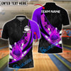 BlueJose Bowling Fire Flaming Strike Explosion Design Customized Name, Team Name 3D Shirt (4 Colors)