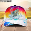 BlueJose Fishing Vibrant Sunset Personalized Cap (13 Breeds)