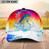 BlueJose Fishing Vibrant Sunset Personalized Cap (13 Breeds)