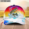 BlueJose Fishing Vibrant Sunset Personalized Cap (13 Breeds)