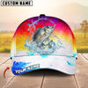 BlueJose Fishing Vibrant Sunset Personalized Cap (13 Breeds)