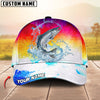 BlueJose Fishing Vibrant Sunset Personalized Cap (13 Breeds)