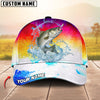 BlueJose Fishing Vibrant Sunset Personalized Cap (13 Breeds)