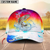 BlueJose Fishing Vibrant Sunset Personalized Cap (13 Breeds)