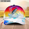 BlueJose Fishing Vibrant Sunset Personalized Cap (13 Breeds)