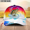 BlueJose Fishing Vibrant Sunset Personalized Cap (13 Breeds)