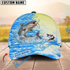 BlueJose Fishing Blue Lake Pattern Personalized Cap (13 Breeds)