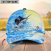 BlueJose Fishing Blue Lake Pattern Personalized Cap (13 Breeds)