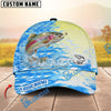BlueJose Fishing Blue Lake Pattern Personalized Cap (13 Breeds)