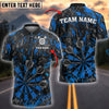 BlueJose Darts Black Marble Target Bullseye Personalized Name, Team Name Shirt (4 Colors)