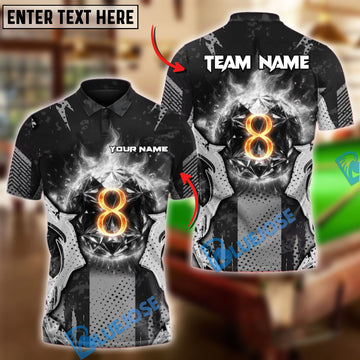 BlueJose Billiards Ball 8 Pool Titan Personalized Name Shirt (4 Colors)