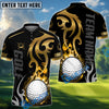 BlueJose Golf Flame Premium Pattern Personalized Name, Team Name 3D Shirt (6 Colors)