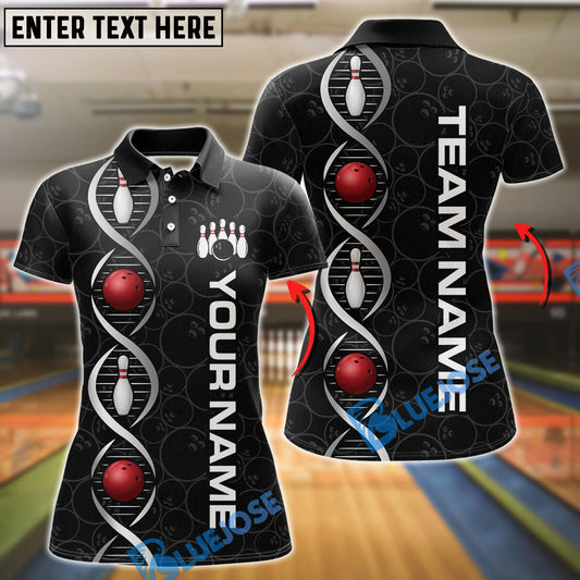 BlueJose Bowling And Pins Bowling Dna Pattern Customized Name, Team Name 3D Shirt