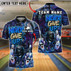 BlueJose Bowling And Pins Graffiti Never Give Up Dab Customized Name, Team Name 3D Shirt (4 Colors)