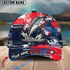 BlueJose Fishing Patriotic Grunge Splatter Personalized Cap (13 Breeds)